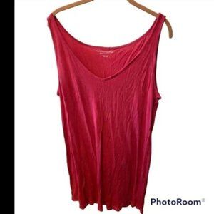 sleeveless sleeper shirt red Small